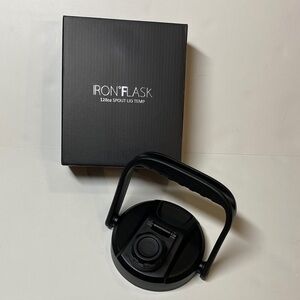 Iron Flask 128 oz Spout Lid Temp New in Box Black with Handle